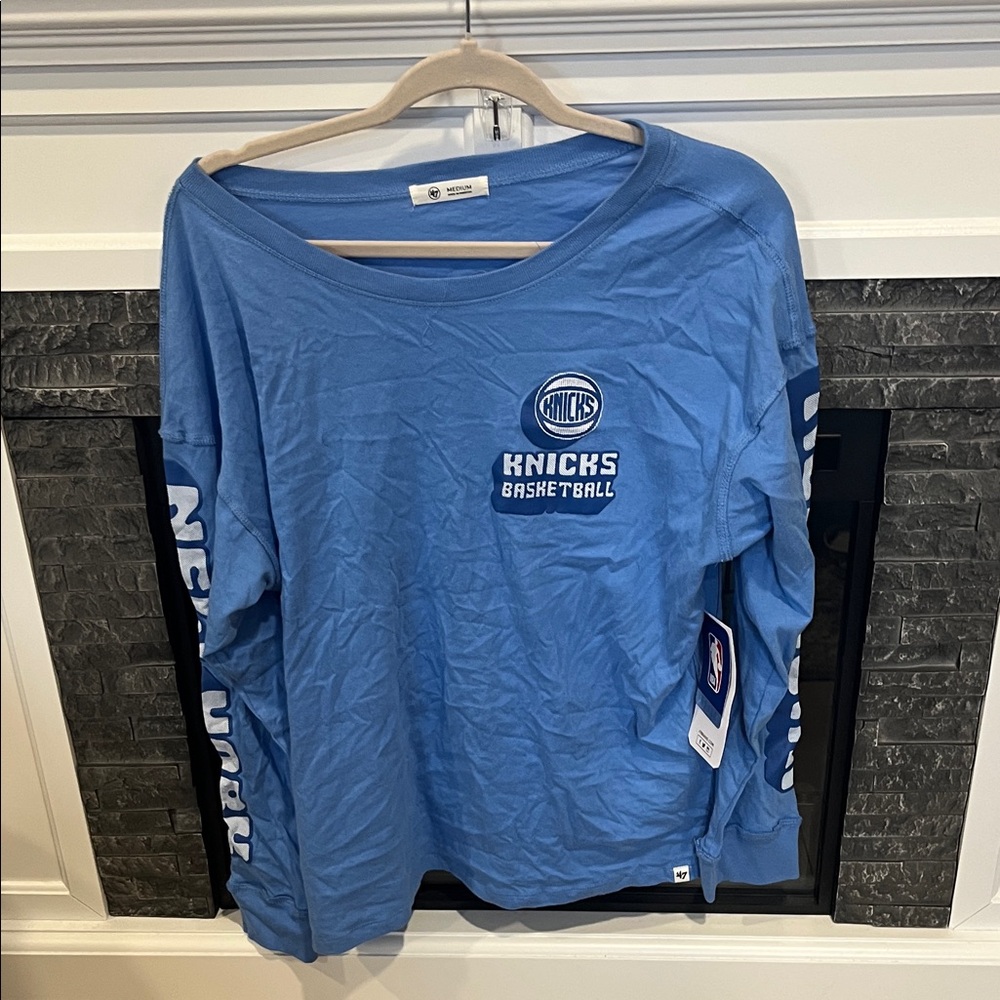 NBA Blue Knicks Long Sleeve Shirt